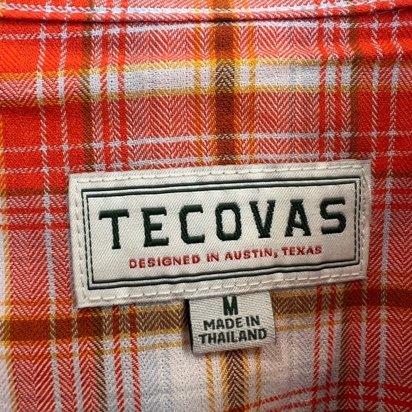 Tecovas Orange and Yellow Plaid Shirt - Picture 3 of 3